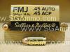50 Round Box - 45 Auto 230 Grain FMJ Sellier Bellot Brass Case Ammo - SB45A